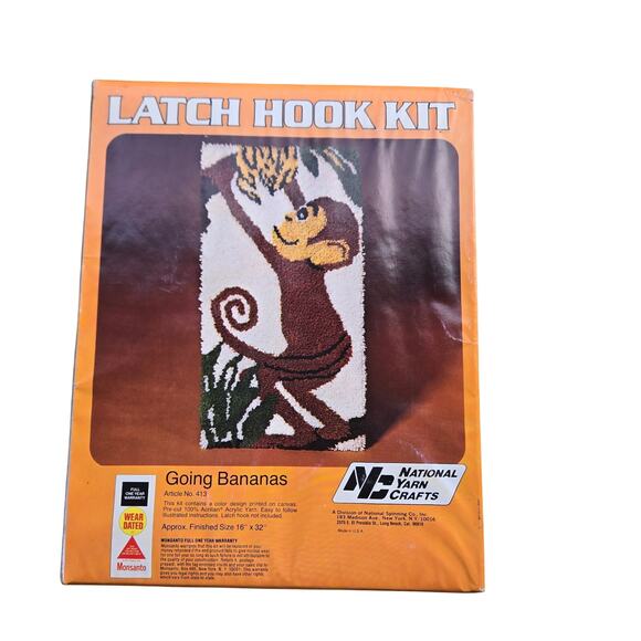Going Bananas is a latch hook kit produced by National Yarn Crafts - Picture 1 of 8